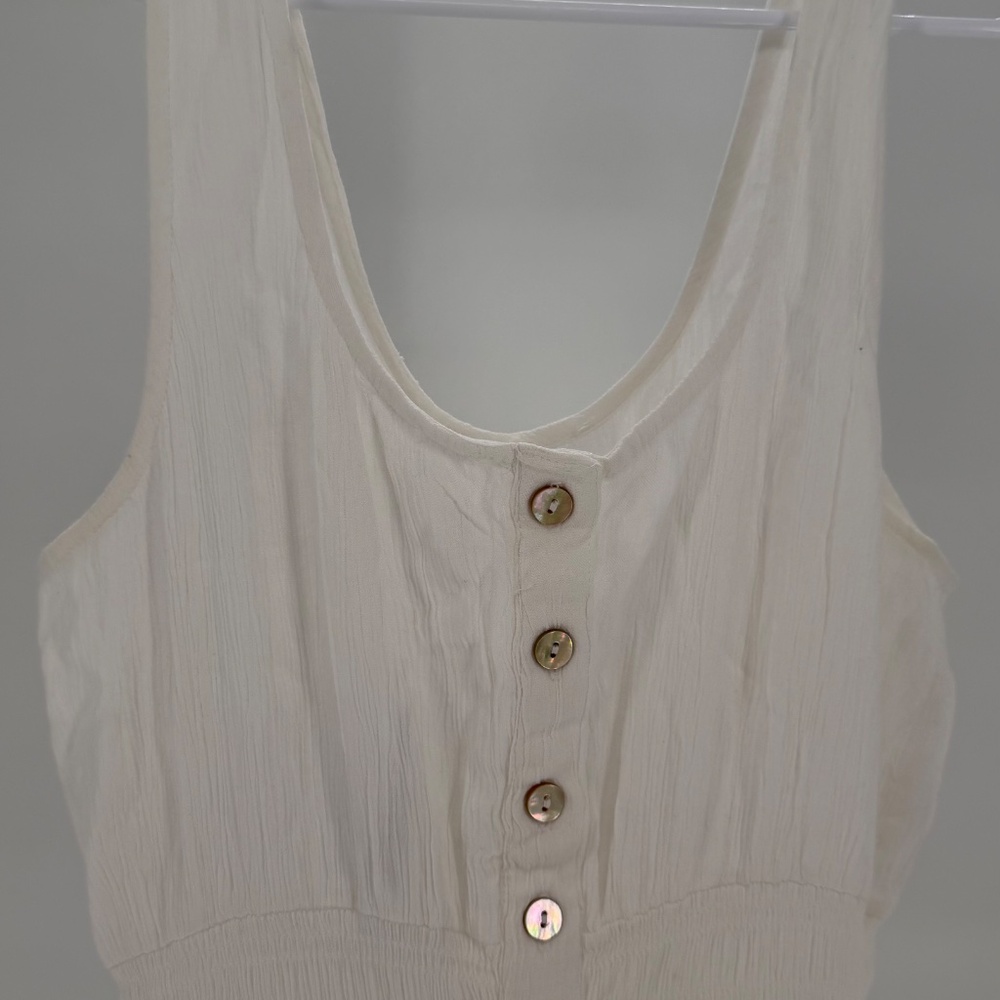 Patrons of Peace White Button up Mini Flowy Dress Made in India Size Small - Picture 6 of 6